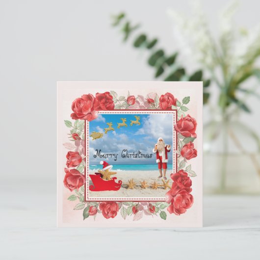 Flauschiges und helles Weihnachten Einladung (Stehend Vorderseite)