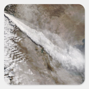 Flaute aus dem Ausbruch des Chaiten-Vulkans, Chile Quadratischer Aufkleber