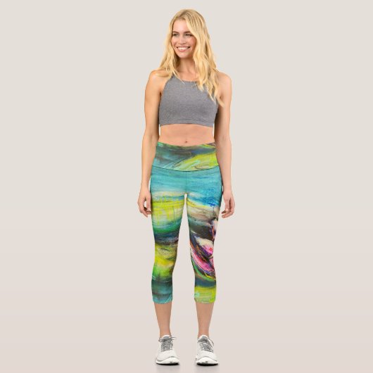 Flautenwellen Capri Leggings (Vorderseite)