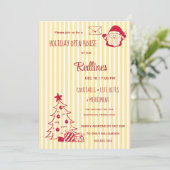 Flaveszierendes Holiday Open House Einladung (Stehend Vorderseite)