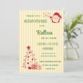 Flaveszierendes Holiday Open House Einladung (Stehend Vorderseite)