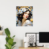 Flavia Art Nouveau Group Mucha Style Poster (Heimbüro)