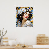 Flavia Art Nouveau Group Mucha Style Poster (Küche)