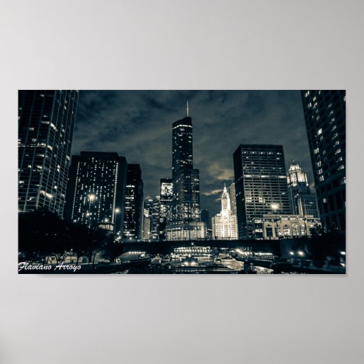 Flaviano Arroyo - Chicago Nachts 1 Poster (Vorne)