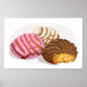 Flavored Conchas Pan Dulce Pink, Choco & Vanilla Poster (Vorne)
