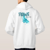 Flaws Are Art – Inspirational Abstract Splash Blue Hoodie (Rückseite)