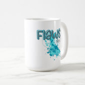 Flaws Are Art – Inspirational Abstract Splash Blue Kaffeetasse (VorderseiteRechts)