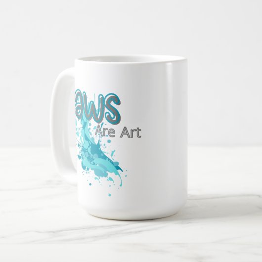 Flaws Are Art – Inspirational Abstract Splash Blue Kaffeetasse (Vorderseite Links)