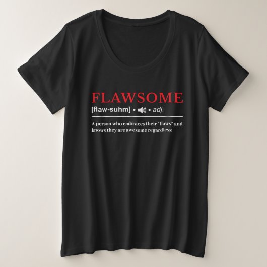 Flawsome - Anpassbare Wörterbuchdefinition Große Größe T-Shirt (Design vorne)