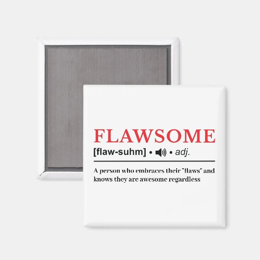 Flawsome - Customizable Dictionary Definition Magnet (Vorderseite/Rückseite)