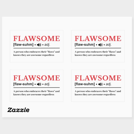 Flawsome - Customizable Dictionary Definition Rechteckiger Aufkleber (Blatt)