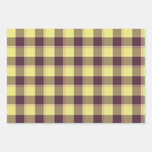 Flax and Livid Brown Plaid Yellow Geschenkpapier Set (Vorderseite 2)