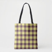 Flax and Livid Brown Plaid Yellow Tasche (Vorderseite)