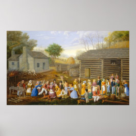 Flax Scutching Bee - Linton Park Kunstgewerbe Poster