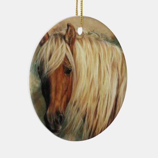 Flaxen Shetland Pony Keramik Ornament (Rechts)