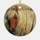 Flaxen Shetland Pony Keramik Ornament (Vorne)
