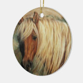 Flaxen Shetland Pony Keramik Ornament (Links)
