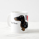 FLDR "ich Liebe mein" glattes Dapple Dackel-Becher Kaffeetasse (Vorderseite Links)