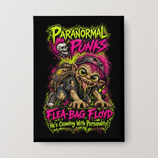 Flea-Bag Floyd – Paranormale Punks Button (Vorderseite)