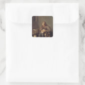 Flea-Catcher c.1655 Quadratischer Aufkleber (Tasche)