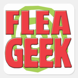 Flea Geek v2 Quadratischer Aufkleber