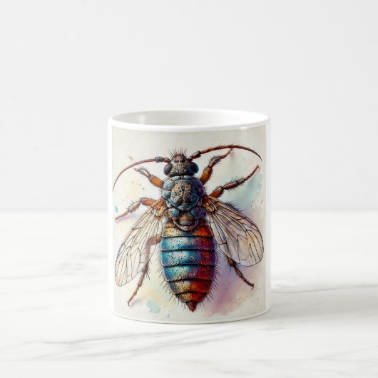 Flea Siphonaptera Insect Dorsal View 040924IREF224 Kaffeetasse (Mittel)