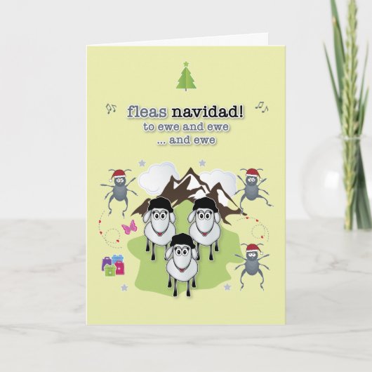 Fleas Navidad Christmas Card Feiertagskarte (Vorderseite)