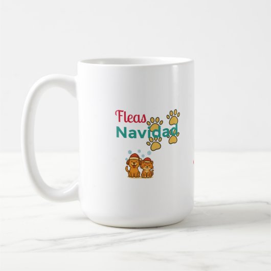 Fleas Navidad Funny Pet Christmas Kaffeetasse (Links)
