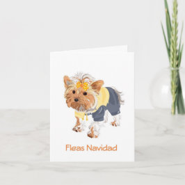 Fleas Navidad Niedlicher Hund Weihnachtskarte Feiertagskarte