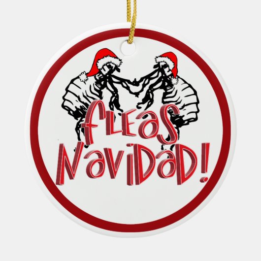Fleas Navidad - Tanzende Weihnachtsflotten Keramik Ornament (Vorne)