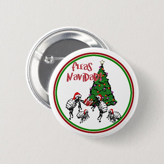 FLEAS NAVIDAD - Weihnachtsflotten und Weihnachtsba Button (Vorne & Hinten)