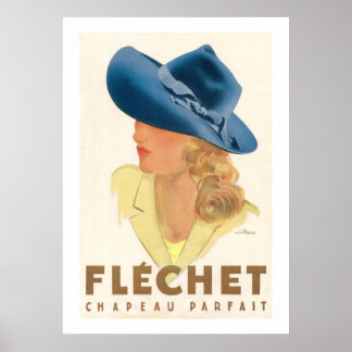Fléchet (Vintage französische Hutwerbung) Poster