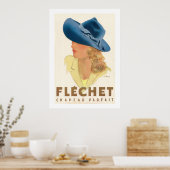 Fléchet (Vintage französische Hutwerbung) Poster (Küche)