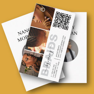 Flecht-Typografie-Foto-Collage-QR-Code Visitenkarte
