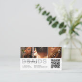 Flecht-Typografie-Foto-Collage-QR-Code Visitenkarte (Stehend Vorderseite)