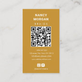 Flechtbogen Foto Collage Qr Code Gelber Senf Visitenkarte (Rückseite)