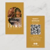 Flechtbogen Foto Collage Qr Code Gelber Senf Visitenkarte (Vorne/Hinten)