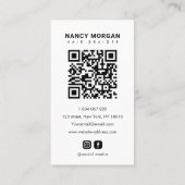 Flechten Typografie Schrift 4 Foto Collage QR Code Visitenkarte (Rückseite)