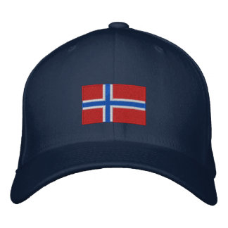 Flechtwolke-Hut unter norwegischer Flagge Bestickte Baseballkappe