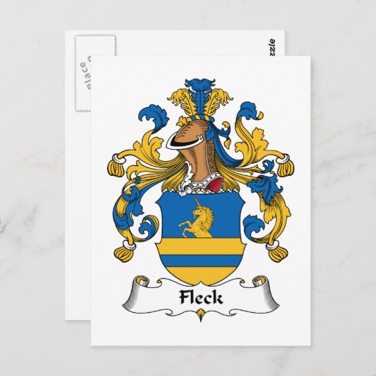 Fleck-Familienwappen Postkarte (Vorne/Hinten)