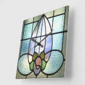 Fleck-Glas-Tulpe Quadratische Wanduhr (Winkel)