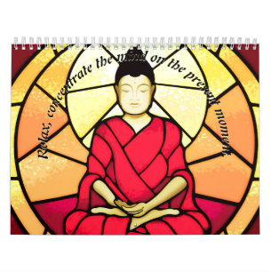 Fleck-Glasfenster Balis Buddha Kalender