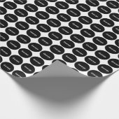 Fleck-Muster auf Weiß mit Namen Geschenkpapier (Ecke)