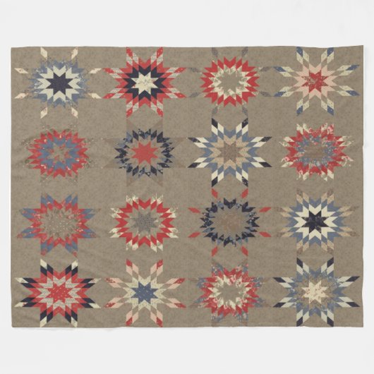 FLECKEN-ARBEITS-STEPPDECKE (simuliert) Fleecedecke (Vorderseite (Horizontal))