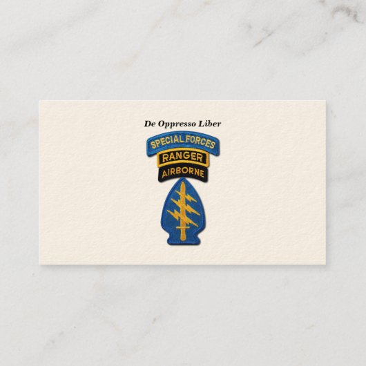 Flecken der Kraft-grüne Barett-Förster-SFG SF Visitenkarte (Rückseite)