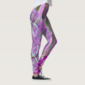 Flecken Streifen Rosa Grüne Leggings (Rechts)