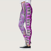 Flecken Streifen Rosa Grüne Leggings (Links)