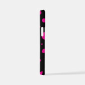 Flecken und Streifen in Magenta und Schwarz iPhone Hülle (Rechte Seite)