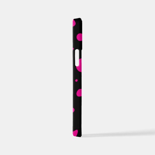 Flecken und Streifen in Magenta und Schwarz iPhone Hülle (Rechte Seite)