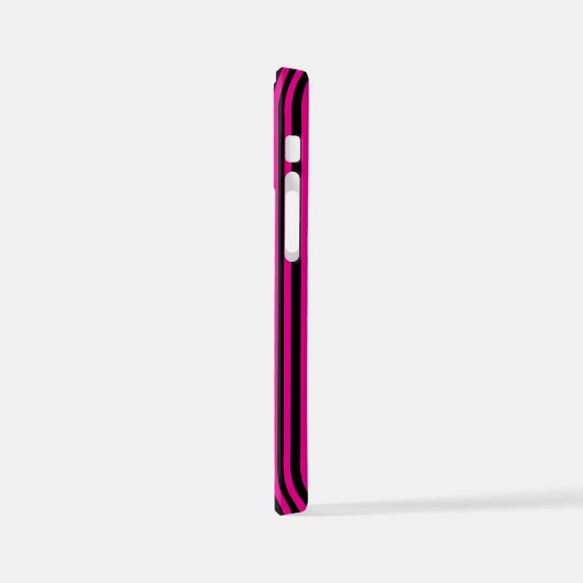 Flecken und Streifen in Magenta und Schwarz iPhone Hülle (Linke Seite)